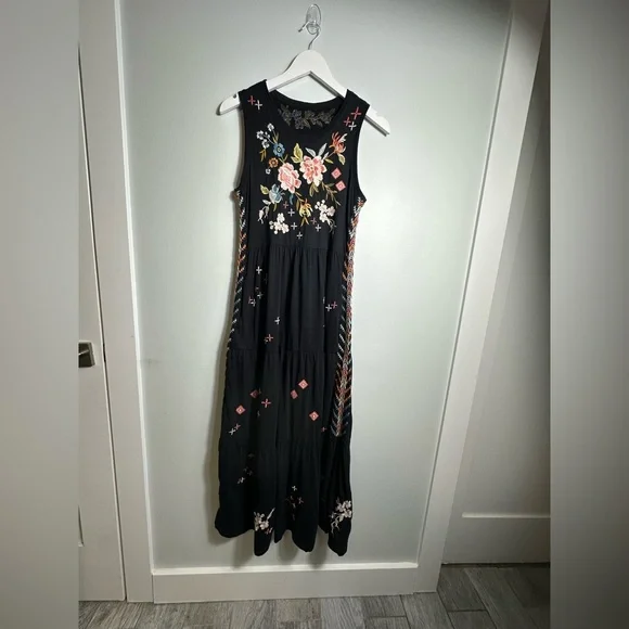 JOHNNY WAS Ceretti Floral Cotton Floral Embroidered Tank Dress Boho - Size S/M? - Picture 11 of 17